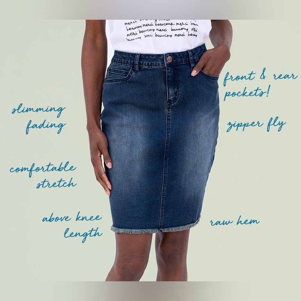 NWOT. Evy’s Tree Denim Pencil Skirt - size 2/4